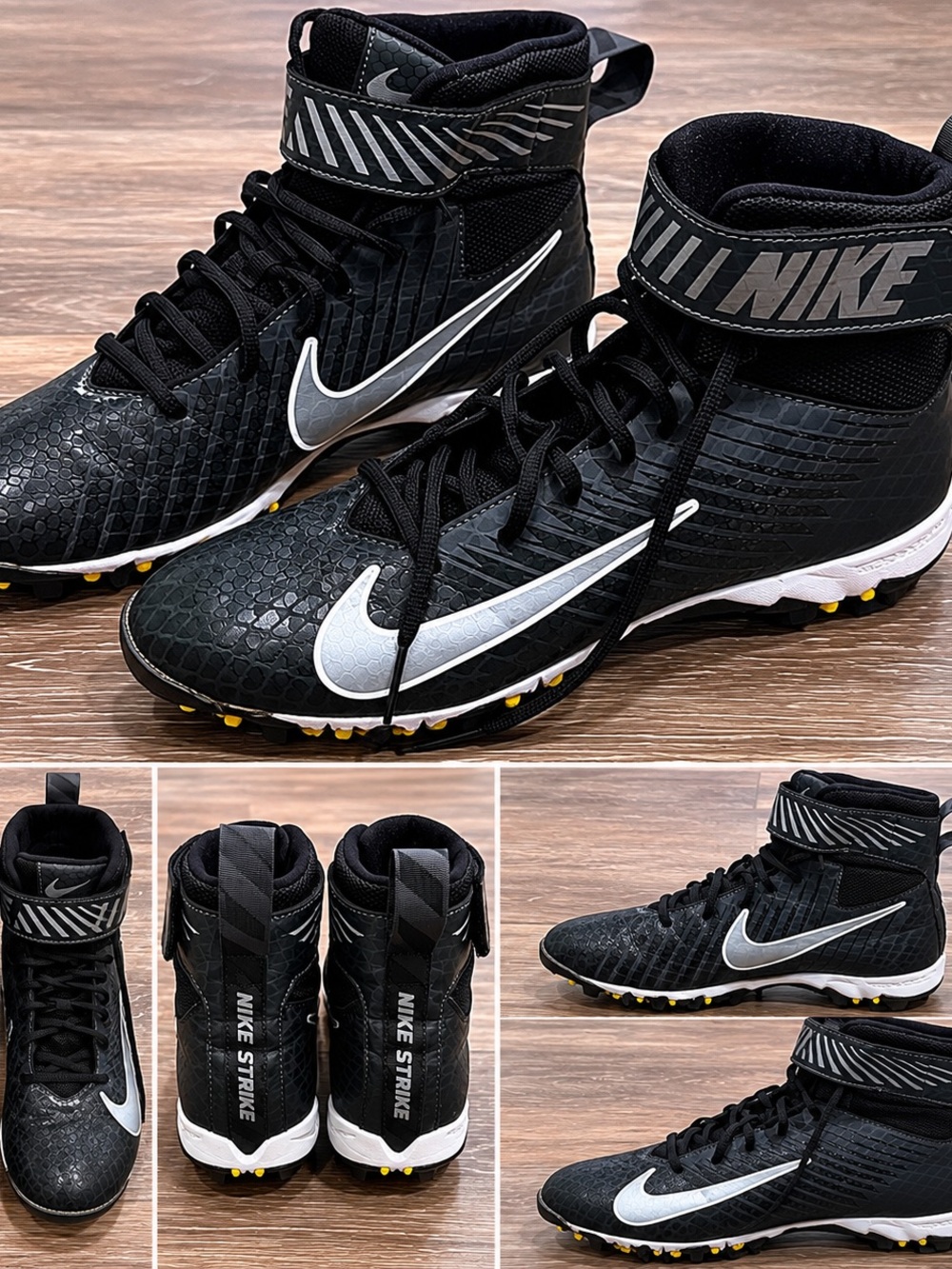 Nike Black and White Men’s High-Top Athletic Cleats